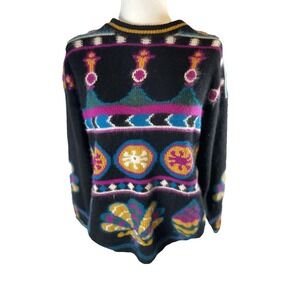 Rabbit Hair Lamb Wool Pullover VTG Rafaella Angora Sweater Women's size L Jumper